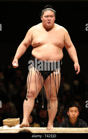 Kanagawa, Japón. 12 abr, 2019. Goeido Sumo : Kawasaki Torneo de Sumo en Todoroki arena en Kanagawa, Japón . Crédito: Yohei Osada/AFLO SPORT/Alamy Live News Foto de stock