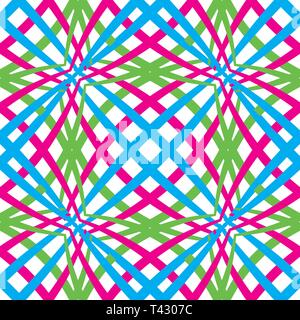 Resumen patrón sin fisuras con verde, azul y rosa líneas