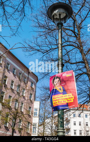 Alemania, Berlín. Cartel electoral, para las elecciones europeas del 23 al 26 de mayo de 2019. Póster de FDP