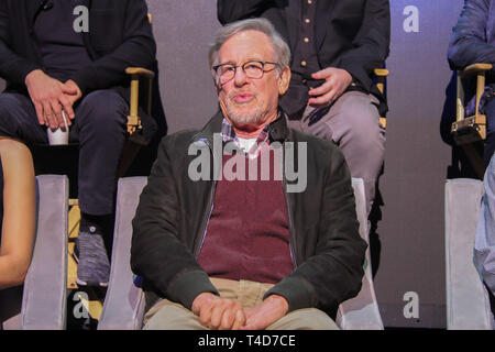 Los Angeles, CA, EE.UU. Steven Spielberg en 'Ready Player One" conferencia de prensa de Los Angeles, a Goya Studios en Los Angeles, CA, EE.UU. El 15 de marzo de 2018. Ref: LMK88-J1782-260318 Izumi Hasegawa /Landmark WWW.LMKMEDIA.COM Multimedia