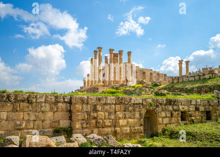 Templo de Zeus en Jerash, Ammán, Jordania Foto de stock