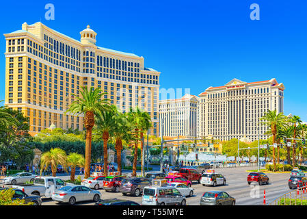 Las Vegas, Nevada, EE.UU. - 16 de septiembre de 2018: Calle Principal de Las Vegas es el Strip. Casino Bellagio.