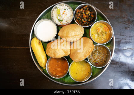 Thali vegetariano del sur de la India Foto de stock