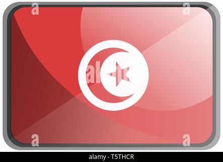 Ilustración vectorial de Túnez bandera sobre fondo blanco. Ilustración del Vector
