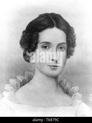 Christian Letitia Tyler, esposa del presidente estadounidense John Tyler, la cabeza y los hombros retrato, 1830 Foto de stock