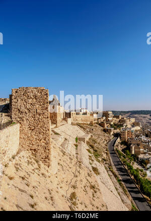 El castillo de Kerak, Gobernación de Al-Karak, Karak, Jordania Foto de stock