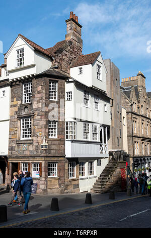 John Knox House en la calle alta en el casco antiguo de Edimburgo, Escocia, Reino Unido Foto de stock