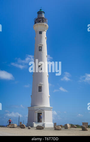 Faro California en la isla de Aruba en el Caribe Foto de stock