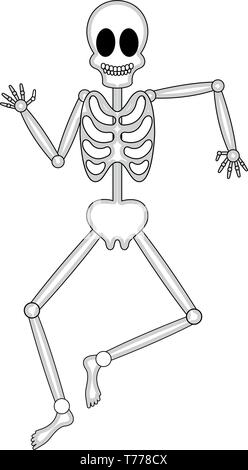 esqueleto esbozado ilustración. esqueleto humano negro aislado
