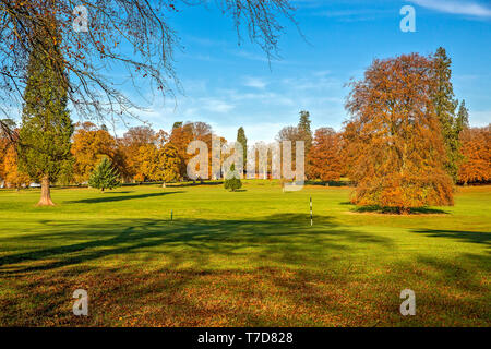 Rushmore Park Golf Club en otoño. Wiltshire, Reino Unido.