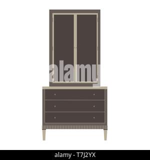 Ilustración vectorial de dibujos animados de una puerta marrón Imagen