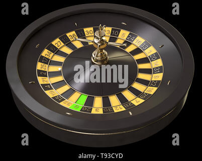 Un primer plano de una ruleta de madera regular con marcadores rojos y  negros y detalle de oro sobre un fondo aislado - 3D Render Fotografía de  stock - Alamy
