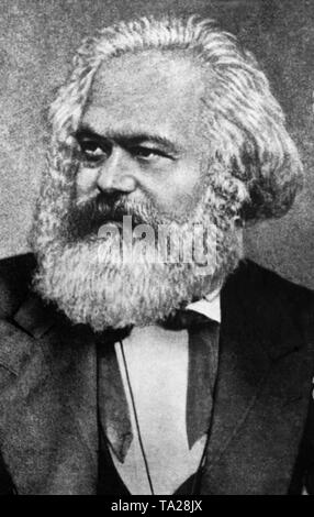 Karl Heinrich Marx (1818-1883), filósofo alemán, economista y político destacado representante del socialismo científico respectivamente el comunismo. Foto de stock