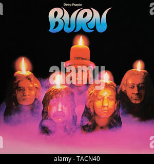 Deep Purple - portada original del álbum de vinilo - Burn - 1974 Foto de stock