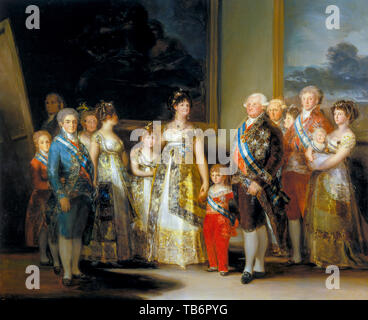 Francisco de Goya, Carlos IV de España y su familia, retrato, circa 1800