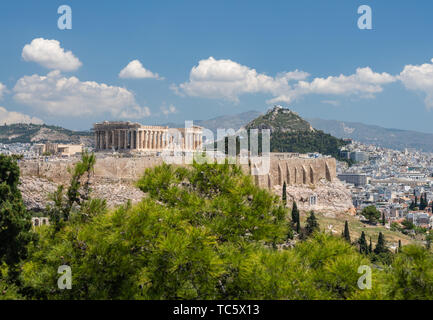 Panorama de la ciudad de Atenas desde la colina de Lycabettus Foto de stock