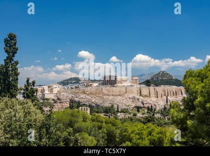 Panorama de la ciudad de Atenas desde la colina de Lycabettus Foto de stock