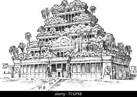 colgantes de babilonia Imágenes de stock en blanco y negro - Alamy