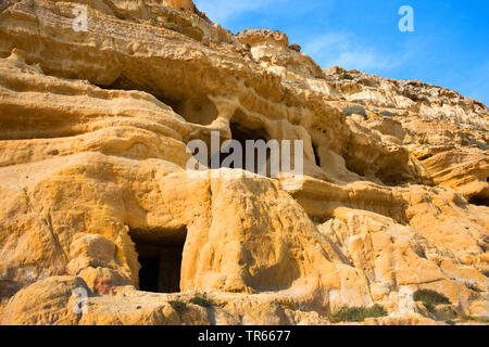Cuevas de Matala, Grecia, Creta, Matala Foto de stock