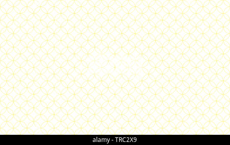 Resumen de patrón sin fisuras delgadas superpuestas círculos amarillos sobre un fondo blanco, diseño simétrico inspiración formando un patrón agradable