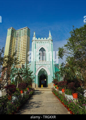 Macao, China - Noviembre 2018: La capilla de San Michele, cementerio y sus alrededores en el centro de la ciudad Foto de stock