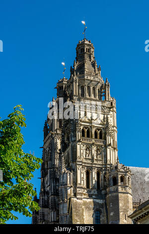 La catedral de Santo- Gatien de Tours ciudad, Indre et Loire, Centro Val de Loire, Francia Foto de stock