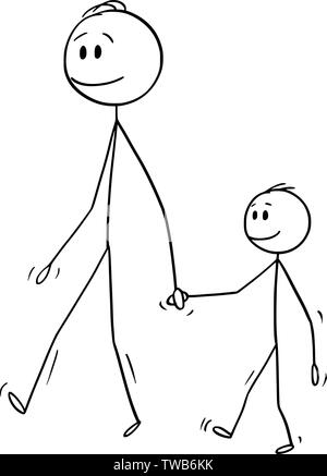 Caricatura de hombre y niño o padre e hijo Imagen Vector de stock - Alamy