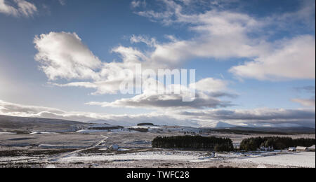 Vista sobre el Braes de Abernethy y los Cairngorms en Escocia. Foto de stock