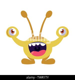 Gracioso monstruo con ojos saltones comic ilustración Vectorial character design Ilustración del Vector