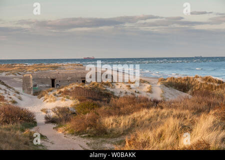 Junto a la playa de Skagen, en la parte norte de Dinamarca. Foto de stock