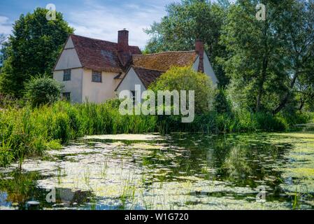 Willy Lott's Cottage, el molino de Flatford, East Bergholt, Suffolk, Reino Unido Foto de stock