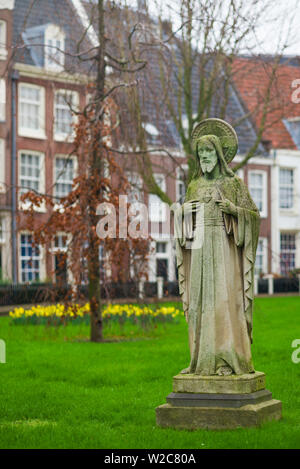 Países Bajos, Amsterdam, Begijnhof Convento, Patio Foto de stock
