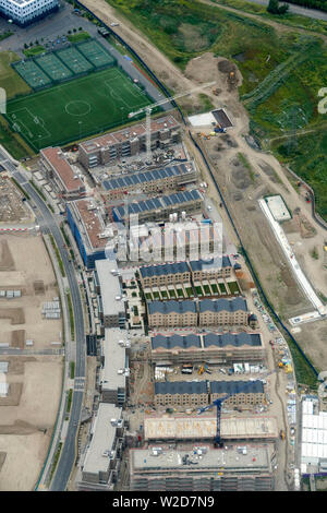 Una vista aérea de nuevo desarrollo en construcción, el East End de Londres, Reino Unido Foto de stock