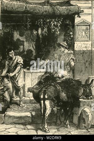 'Street Scene en Pompeya', de 1890. Creador: Desconocido. Foto de stock