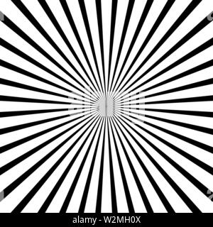 Blanco y negro líneas radiales ilusión óptica gráfico vectorial Ilustración del Vector