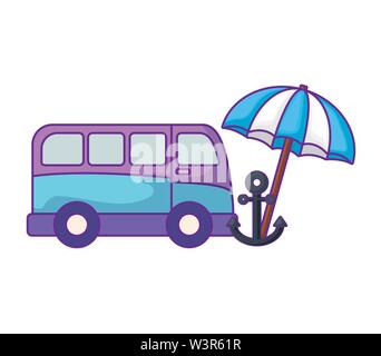 obturador Víspera de Todos los Santos descuento Van con el anclaje del vehículo y un paraguas abierto diseño ilustración  vectorial Imagen Vector de stock - Alamy