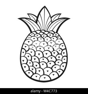 Frutas Tropicales Ilustracion Para Libro De Colorear Imagen Vector De Stock Alamy