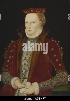 Pintor no identificado, Elizabeth, 1533-1603, la Reina de Inglaterra, mujer desconocida, pintura, retrato, 1563, óleo sobre panel, altura 79 cm (31,1 pulgadas), ancho de 58 cm (22,8 pulgadas)
