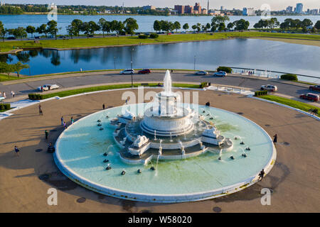 Detroit, Michigan - El James Scott Memorial Fountain en Belle Isle. Foto de stock