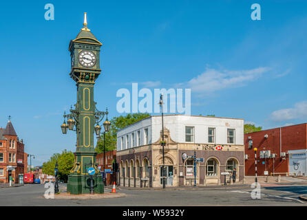 Reloj Chamberlain en el centro del barrio de las joyas, una zona del centro de la ciudad de Birmingham Foto de stock