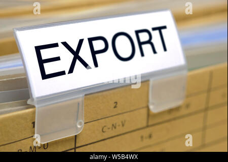 Exportar impreso en la carpeta de archivos en Office Foto de stock
