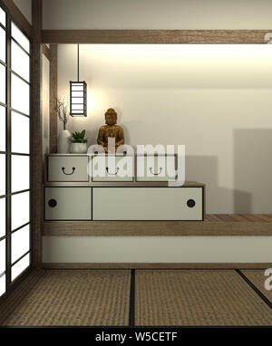 Maqueta Japón habitación con suelo de tatami y decoración estilo japonés  fue diseñado en estilo japonés.3D rendering Fotografía de stock - Alamy