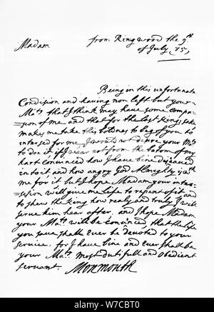 Una carta escrita por James Crofts, 1r duque de Monmouth, suplicando por su vida, julio de 1685. Artista: Desconocido
