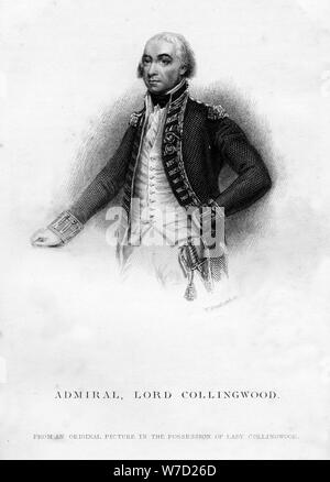 Almirante Cuthbert Collingwood (1750-1810), 1er Barón Collingwood, 1837. Artista: Desconocido Foto de stock