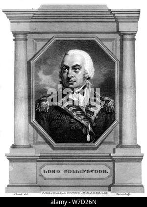 Almirante Cuthbert Collingwood (1750-1810), 1er Barón Collingwood, 1837.Artista: Warren Foto de stock
