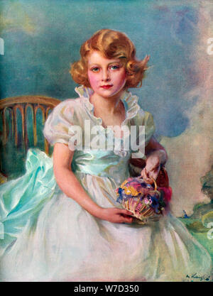 La Princesa Isabel, (1926-), Reina de los reinos de la Commonwealth, 1937.Artista: Philip de Laszlo Foto de stock