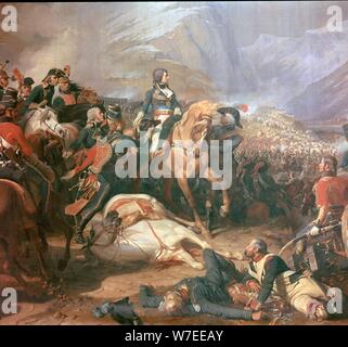 Pintura de Napoleón en la batalla de Rivoli, siglo XVIII. Artista: Desconocido Foto de stock
