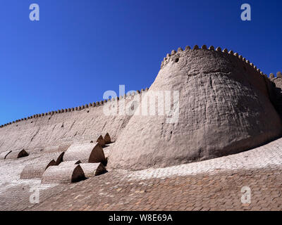 Muralla de la ciudad, ciudad histórica Ichan Qala, Chiwa, Uzbekistán, Asia, PATRIMONIO DE LA HUMANIDAD POR LA UNESCO