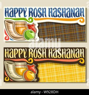 Banners de vectores para la festividad judía de Rosh Hashanah Ilustración del Vector