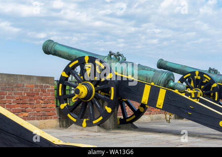 Detalle del cañón de defensa en la fortaleza Königstein Foto de stock